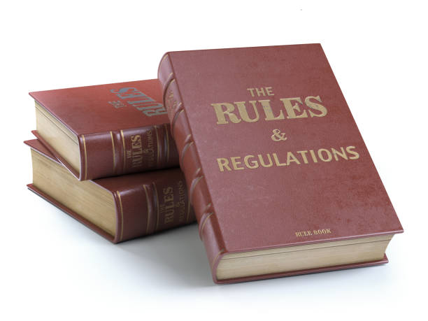 Rules and regulations books with official instructions and directions of organization or team isolated on white background. 3d illustration